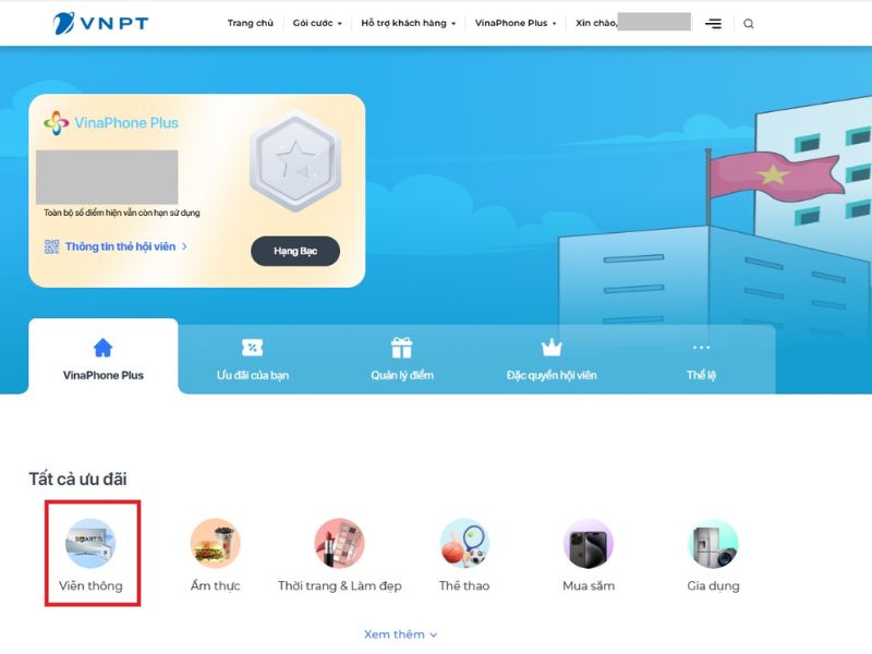 Đổi điểm Vinaphone sang phút gọi
