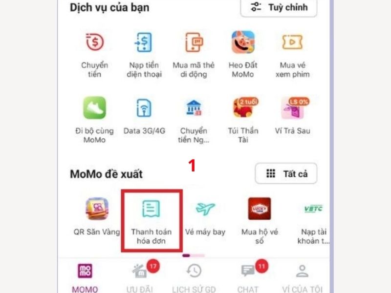 App đóng tiền điện nước MoMo