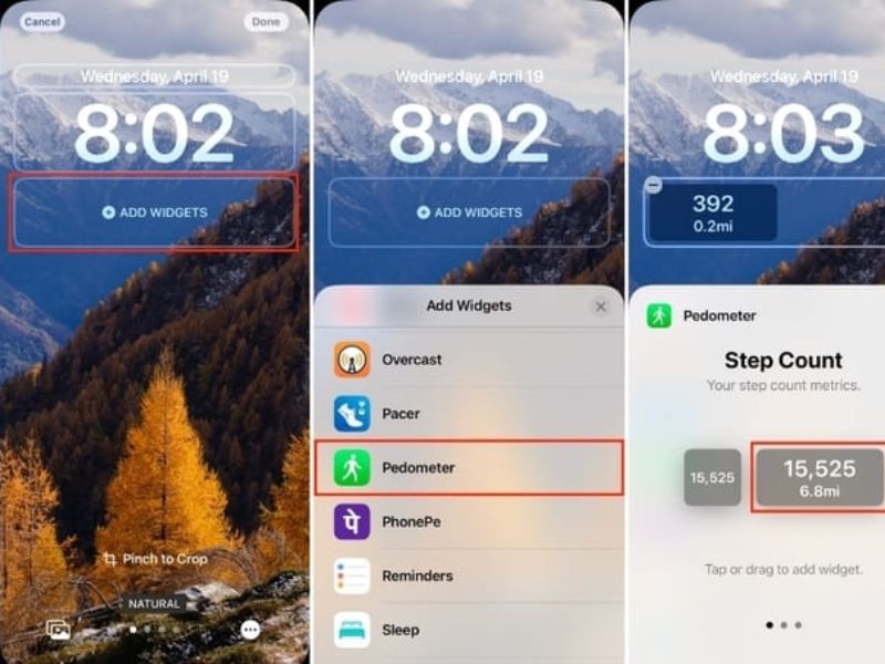 Cách thêm biểu tượng tính số bước chân trên màn hình iPhone