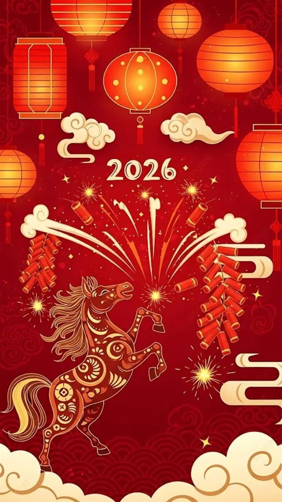 Hình nền điện thoại về tết Bính Ngọ 2026