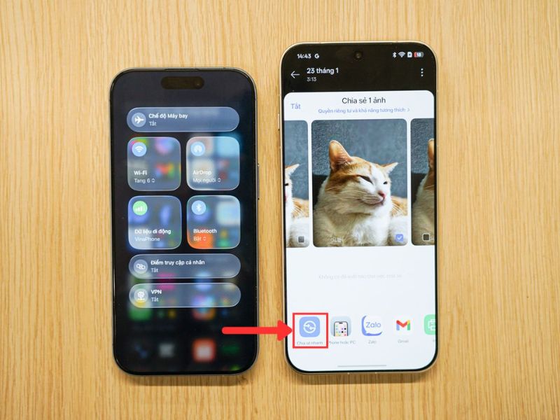 Các bước Airdrop từ OPPO qua iPhone