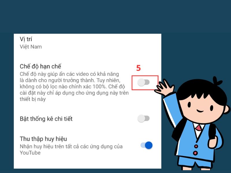 Hướng dẫn cách bật, tắt chế độ hạn chế trên YouTube chi tiết