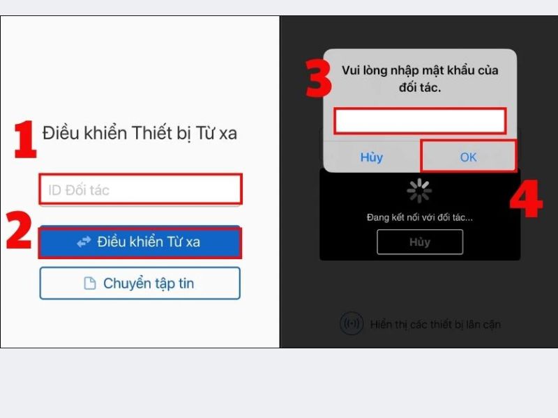 Các bước kết nối teamview trên điện thoại