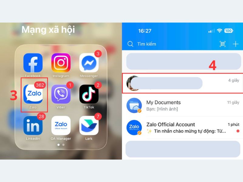 Các bước gửi link bài viết Facebook qua Zalo
