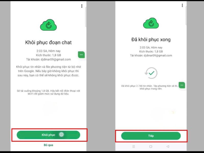 Khôi phục tin nhắn đã xóa Whatsapp