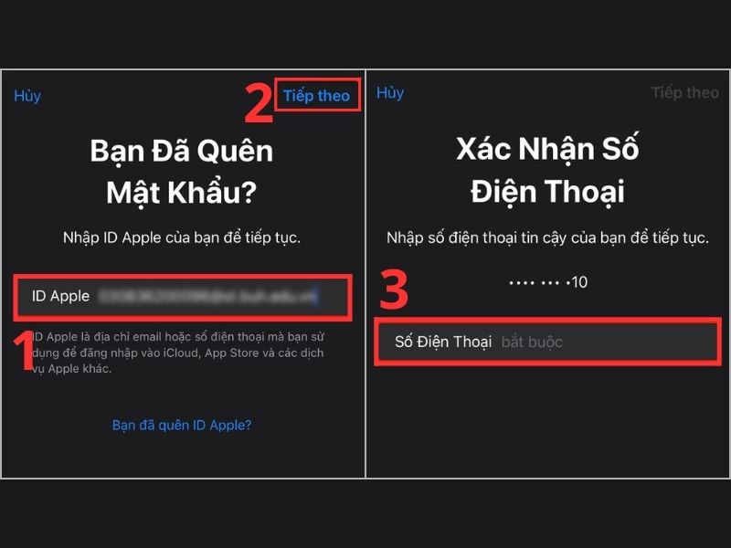 Các bước lấy lại iCloud