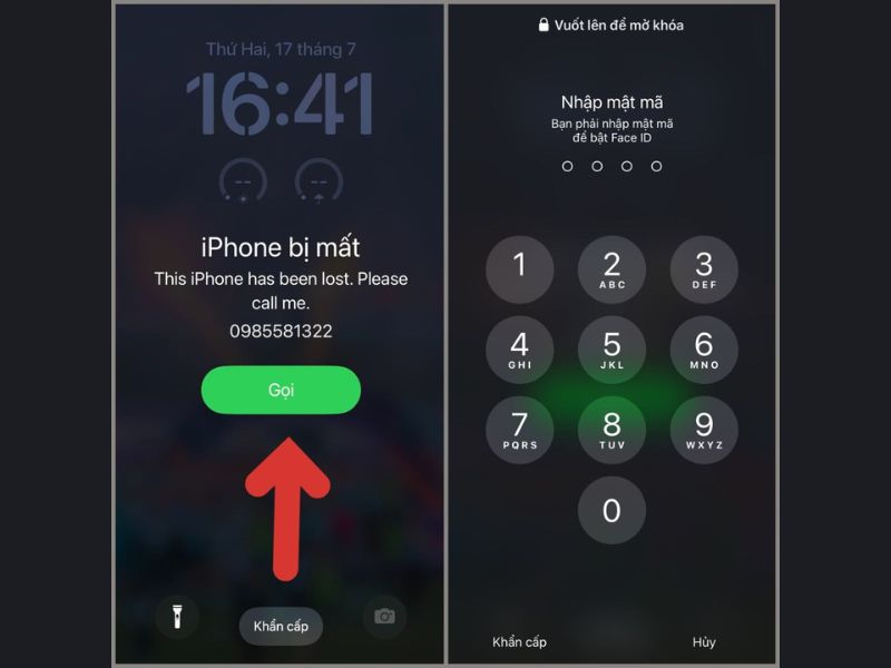 Thông báo iPhone bị báo mất
