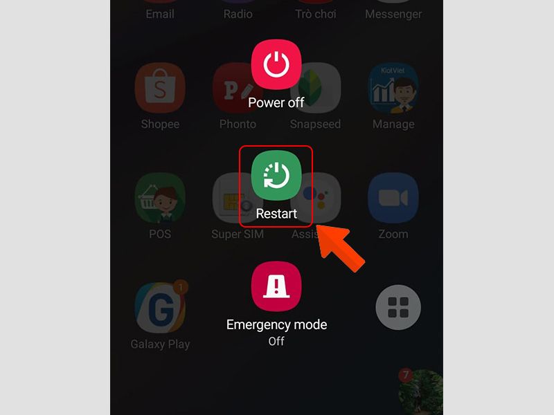 Khởi động lại máy để làm mới hệ thống
