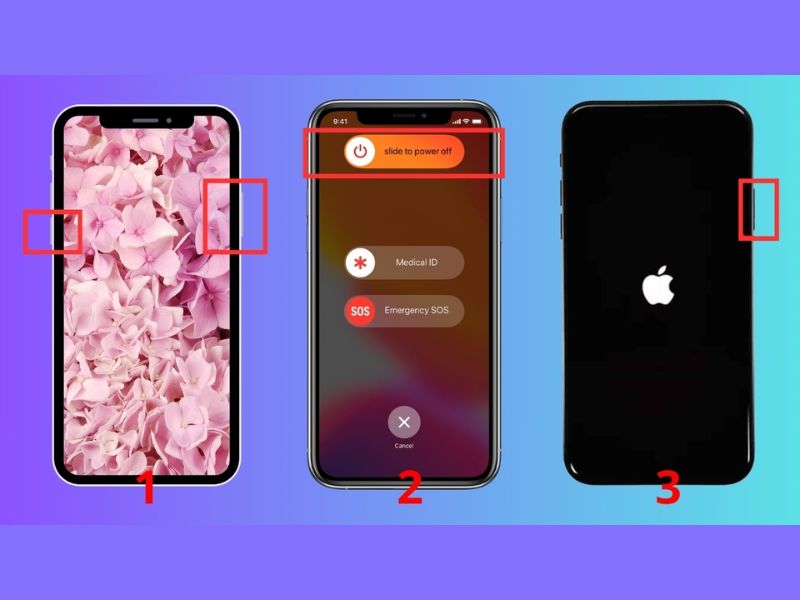 Khởi động lại điện thoại iPhone