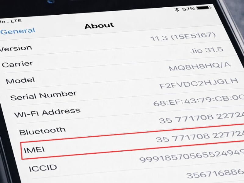 Kiểm tra IMEI và thông tin nguồn gốc máy
