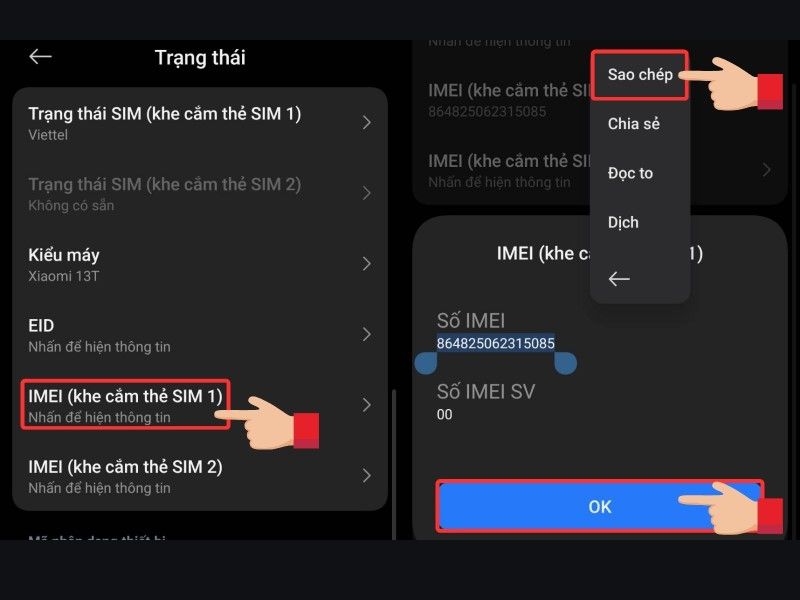 Kiểm tra IMEI trên Xiaomi