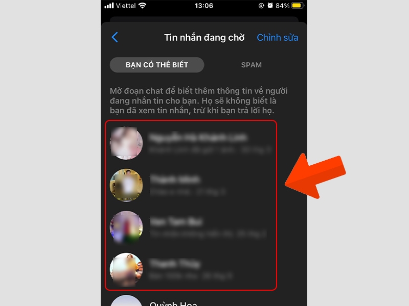Kiểm tra thư mục Tin nhắn đang chờ