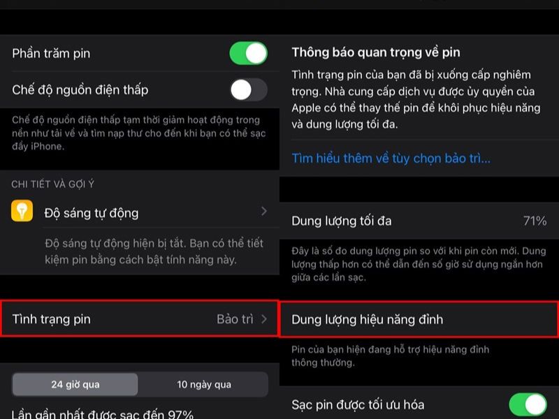 Kiểm tra tình trạng pin iPhone