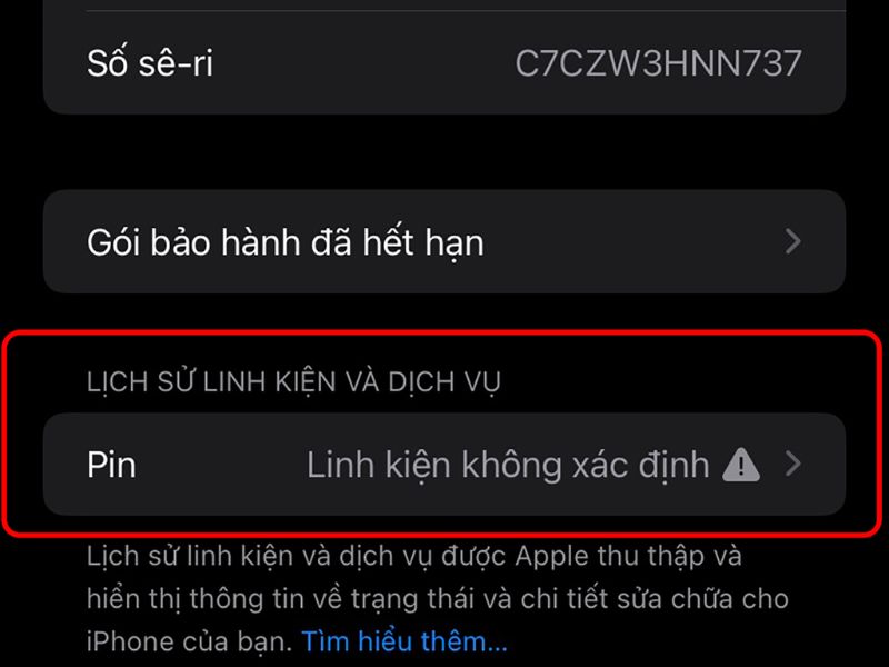 Kiểm tra trạng thái khóa mạng trong phần Cài đặt