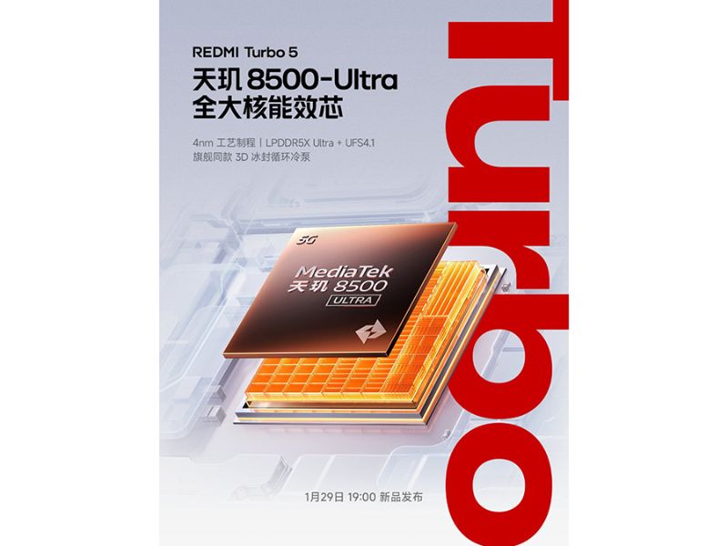 Xiaomi chính thức tung ra loạt teaser hé lộ cấu hình Redmi Turbo 5