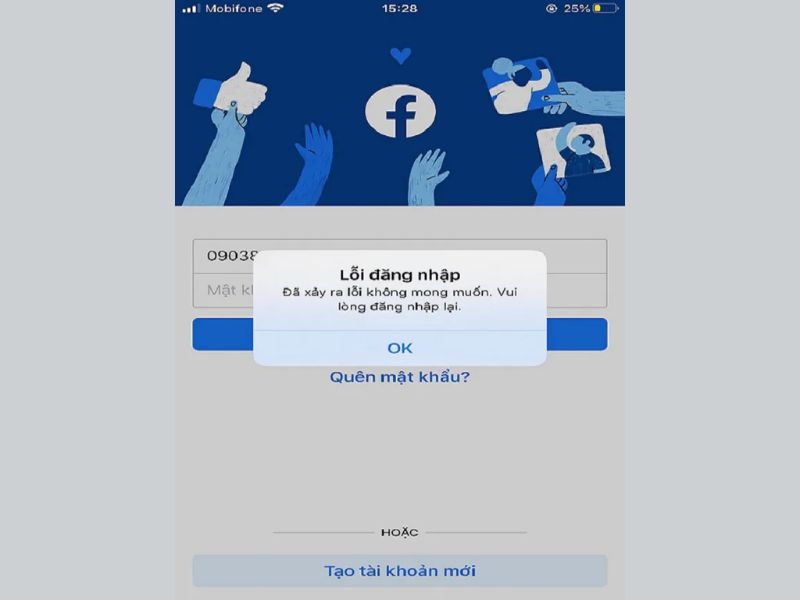 Xử lý lỗi đăng nhập Facebook trên điện thoại