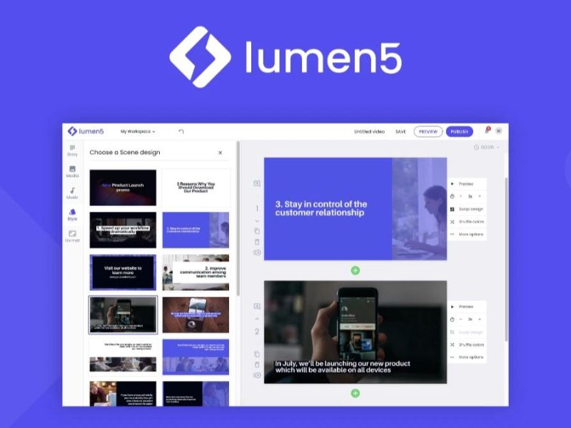 Lumen 5 tạo video AI