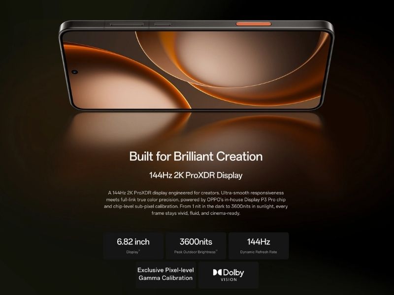 OPPO Find X9 Ultra sở hữu màn hình AMOLED 6.82 inch 144Hz siêu nét
