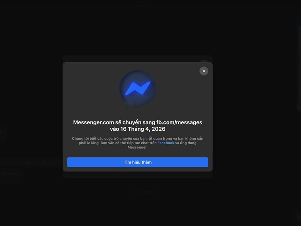 Messenger web sẽ đóng cửa vào ngày 16/4