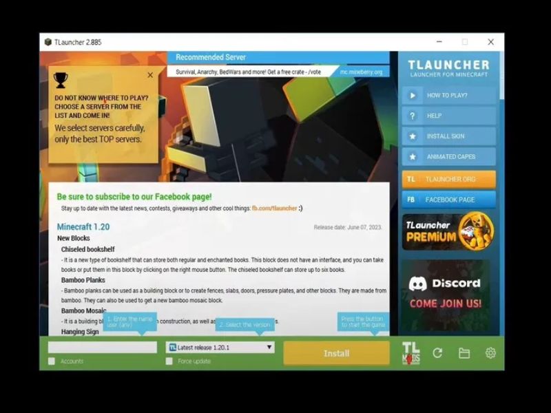 Cách tải Minecraft Tlauncher miễn phí