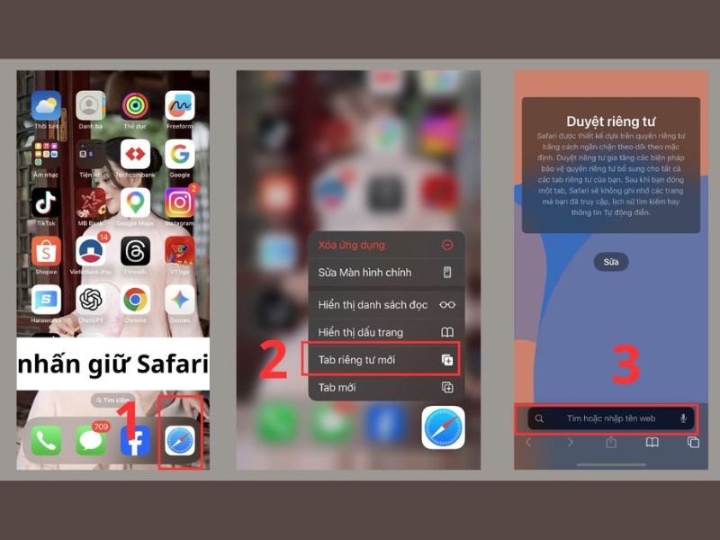 Mở tab ẩn danh trên Safari