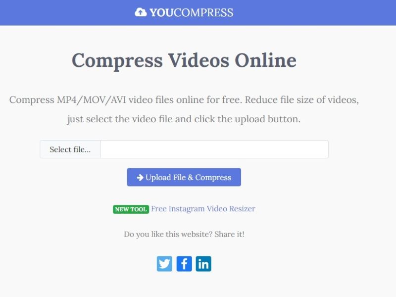 Nén video online trực tiếp trên điện thoại