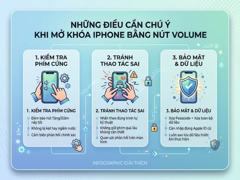 Những điều cần chú ý khi mở khóa iPhone bằng nút Volume