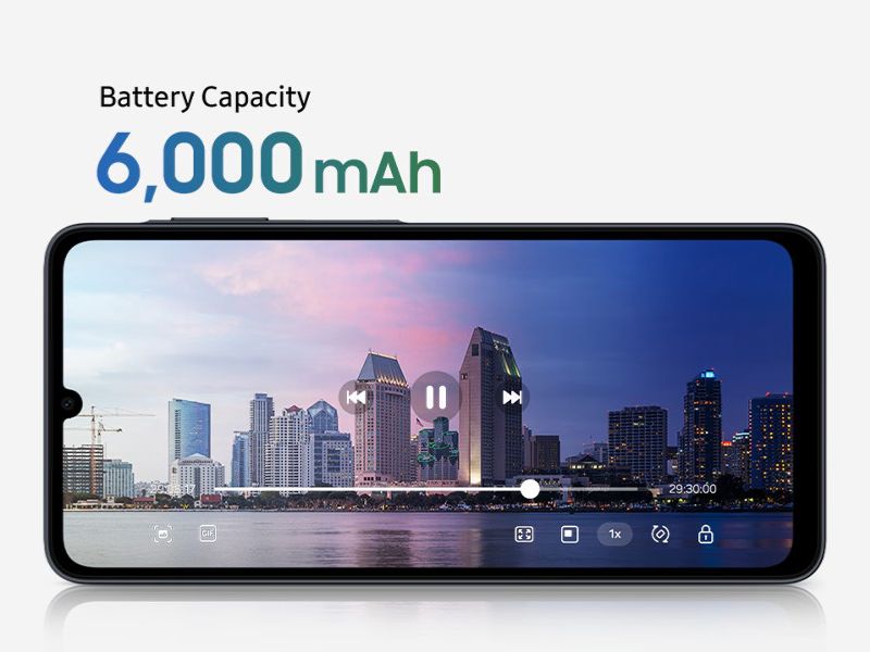 Galaxy A07 5G có pin 6000 mAh ấn tượng