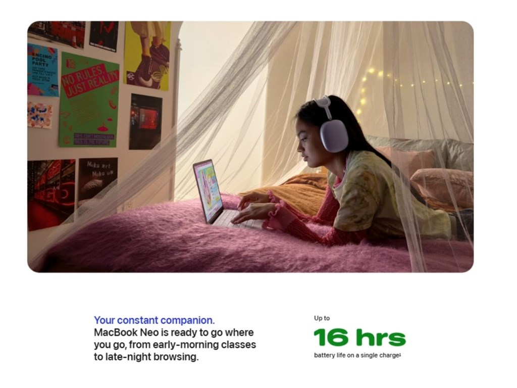 Macbook Neo đạt thời lượng pin ấn tượng lên tới 16 giờ sử dụng