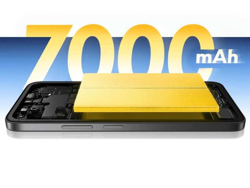 POCO M8s 5G có viên pin dung lượng khủng 7000mAh