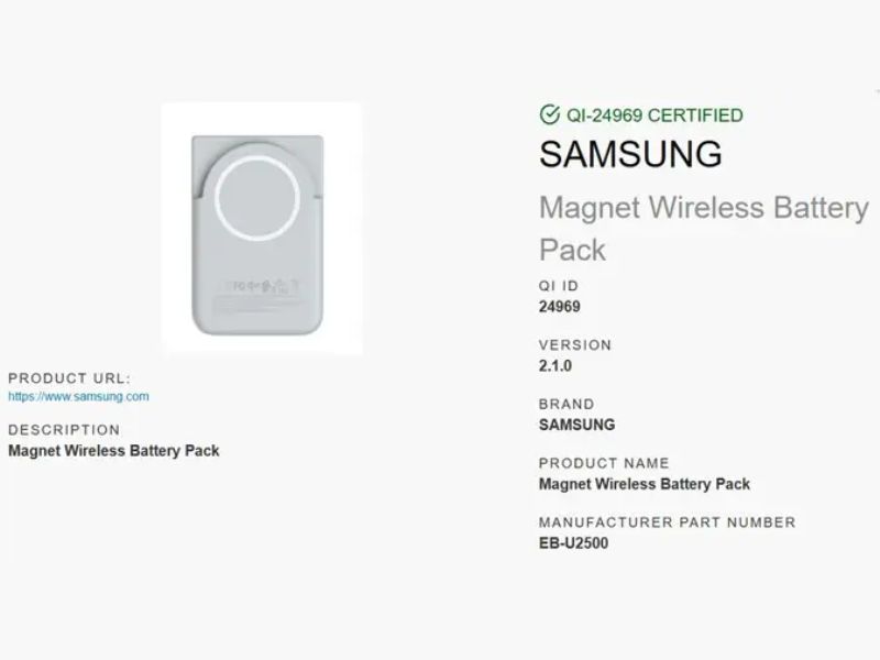 Pin Samsung Qi2 cho S26 series có mã hiệu EB-U2500