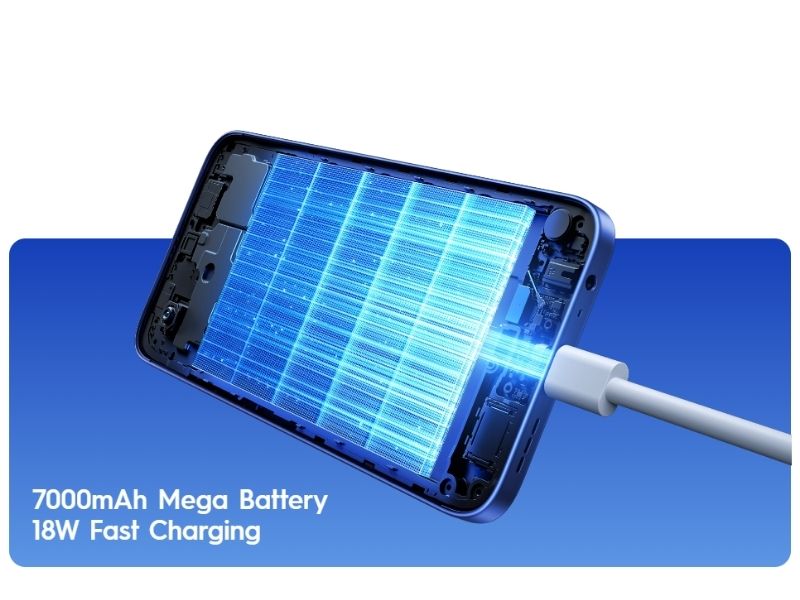 Tecno Spark 50 4G có viên pin dung lượng lên đến 7000 mAh