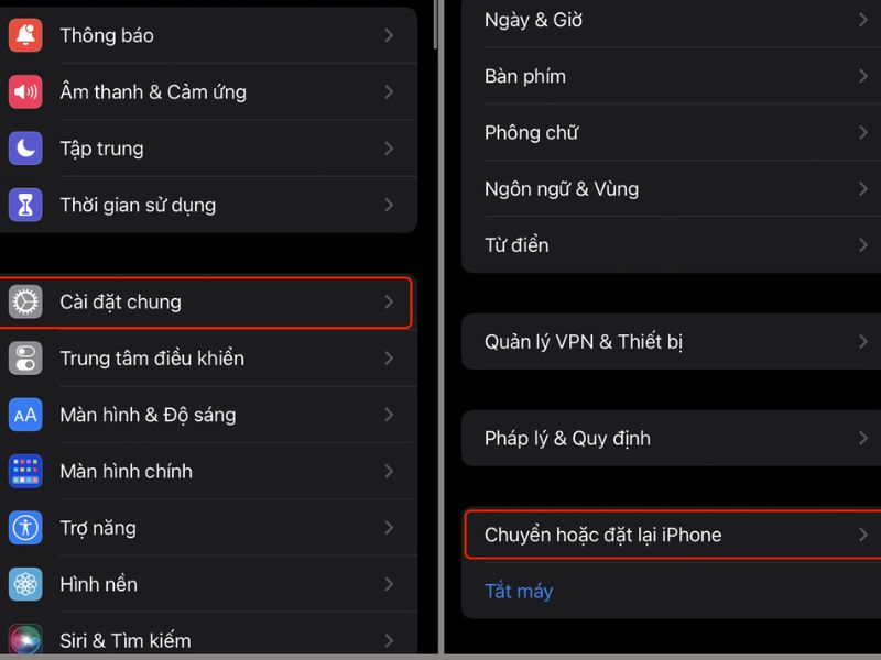 Reset cài đặt gốc iPhone