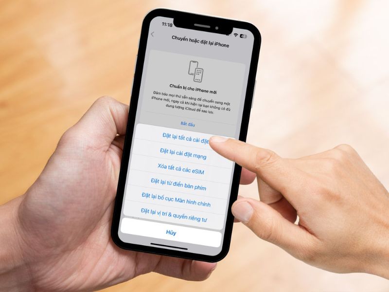 Reset cài đặt màn hình