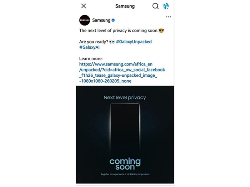 Samsung Galaxy S26 Ultra lộ teaser