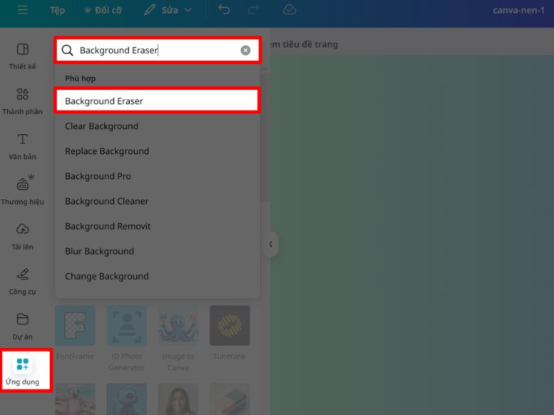 Sử dụng các ứng dụng tích hợp (Background Eraser Apps)