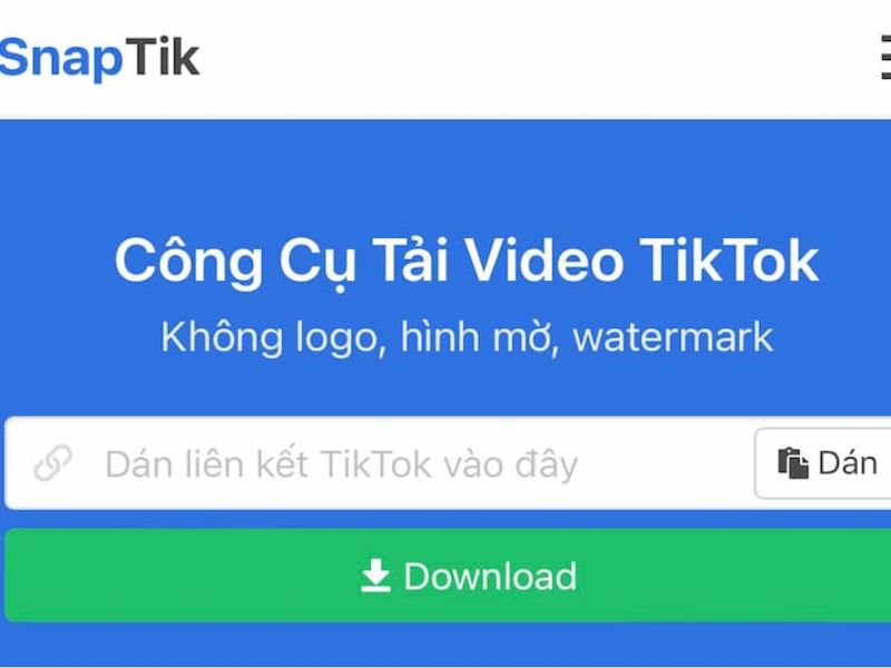 Tải ảnh qua công cụ trực tuyến SnapTik, SSSTikTok