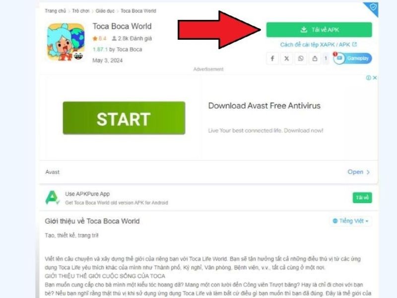 tải game Toca Boca miễn phí trên APK