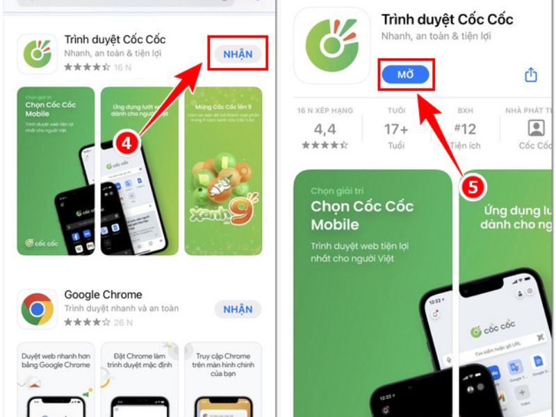 Cách tải Cốc Cốc về điện thoại iPhone (iOS)