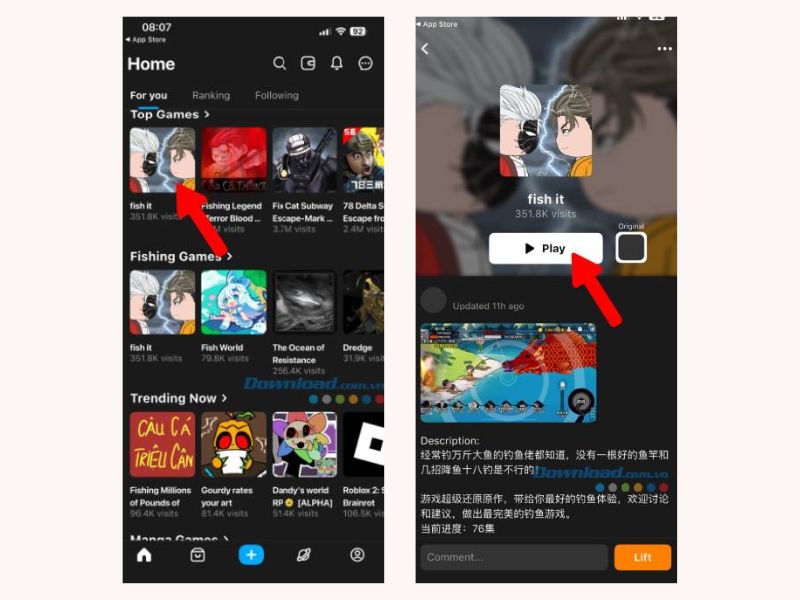 Cách tải game câu cá vạn cân