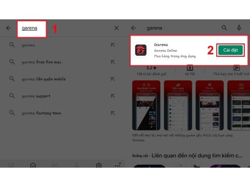 Cách tải Garena trên Android