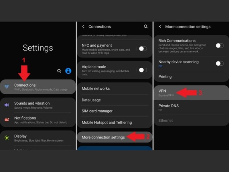 Chuyền vùng bằng VPN trên điện thoại