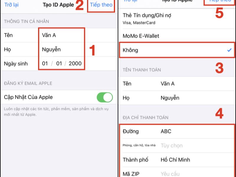 Tạo ID Apple trên iPhone, iPad