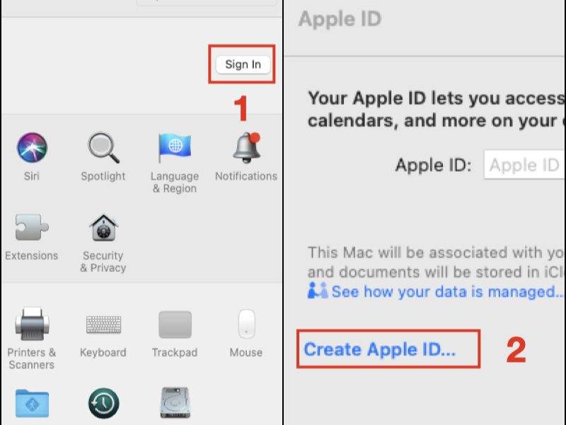 Tạo ID Apple trên MacBook hoặc trình duyệt web