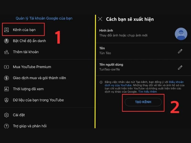 Hướng dẫn tạo kênh Youtube trên điện thoại