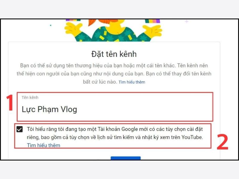 Tạo kênh Youtube trên PC