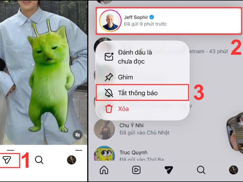 Tắt tiếng cuộc trò chuyện để ẩn thông báo tin nhắn Instagram