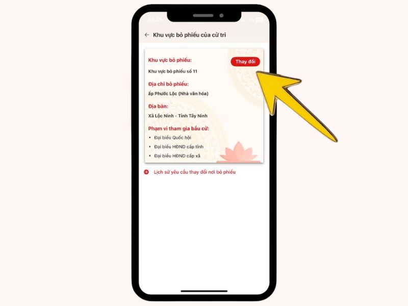 Cách thay đổi khu vực bỏ phiếu đại biểu quốc hội