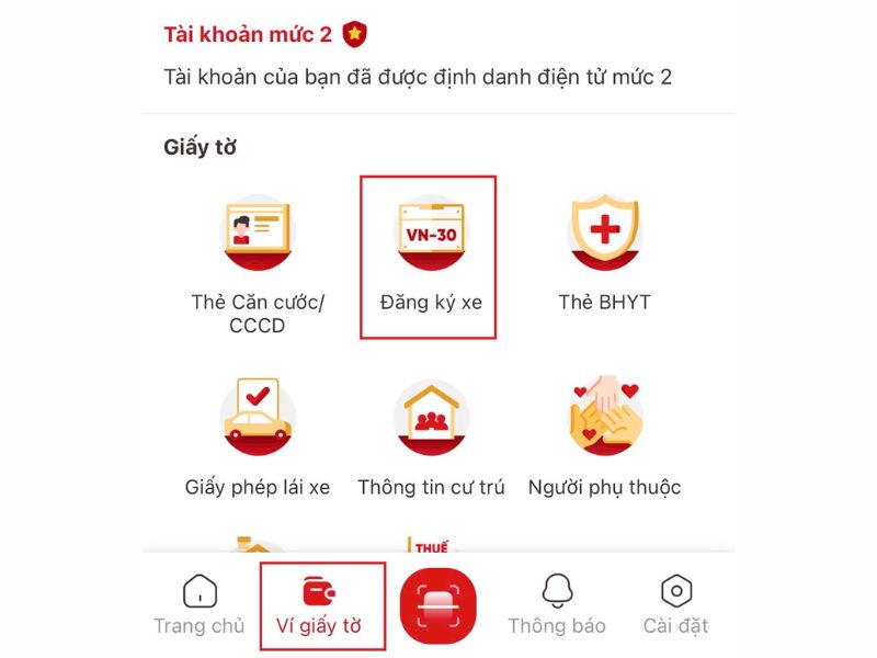 Hướng dẫn tích hợp đăng ký xe vào VNeID