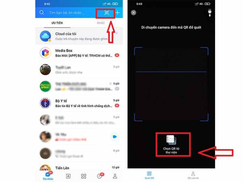 Tìm bạn bằng mã QR Zalo